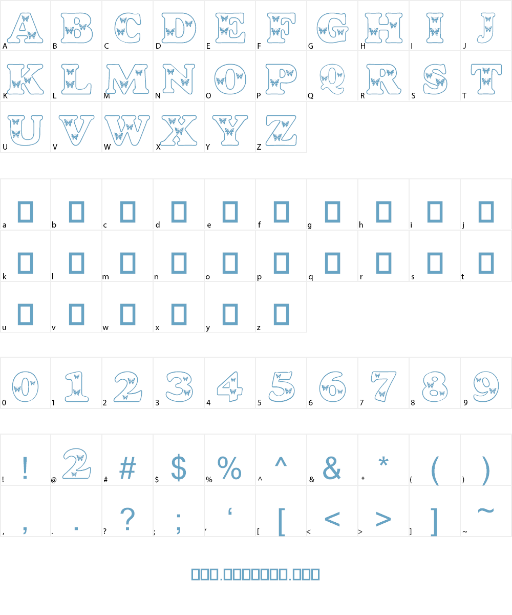 Butterfly Letters Font Character